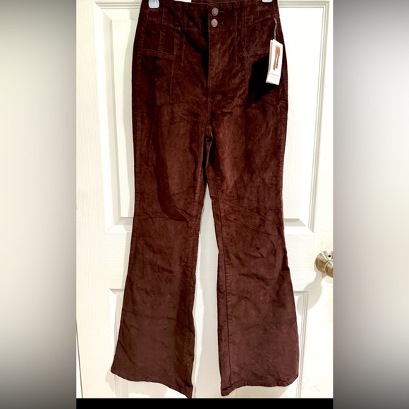 Corset Waist High Rise Flare Corduroy Pants Size 4 Y2K - Picture 1 of 7